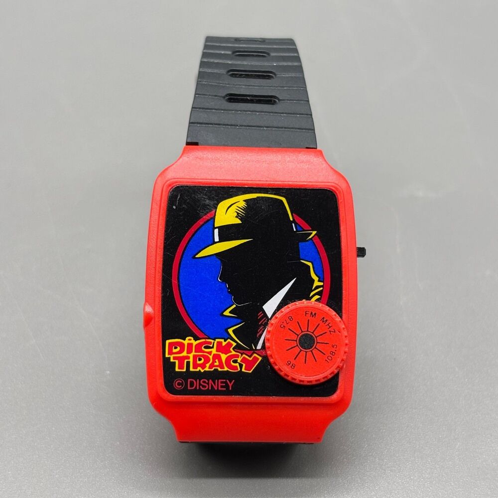 Vintage 1990s Disney Dick Tracy FM Wrist Radio Watch Untested Cap'n Crunch Promo